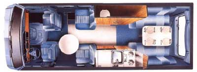 the layout of a Roadtrek 190 Versatile