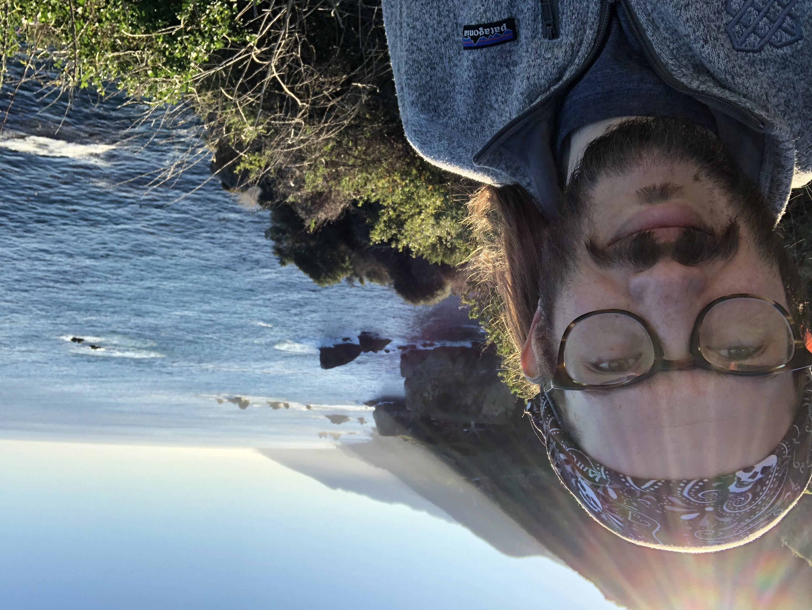 Me in front of Big Sur coastline near McWay Falls