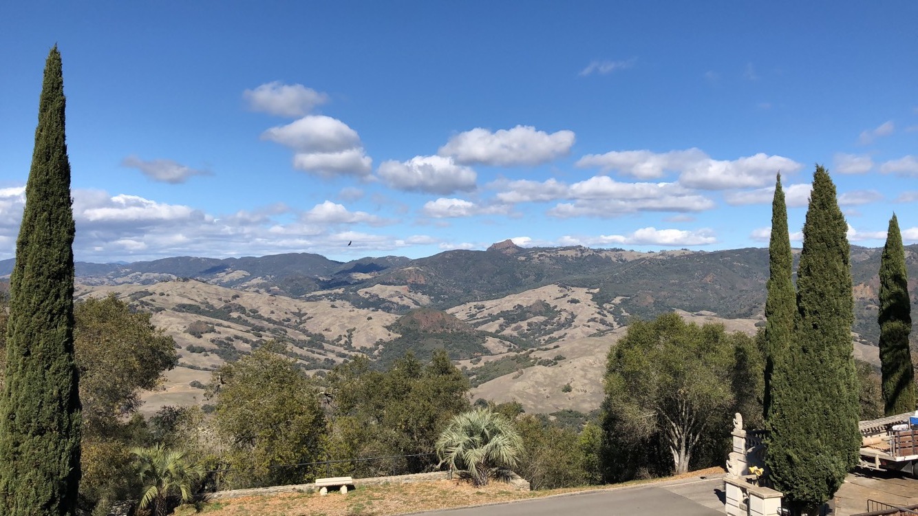 The view of the backyard of Hearst Castle